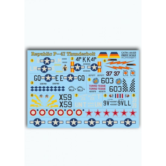 1/144 Republic P-47 Thunderbolt Decals