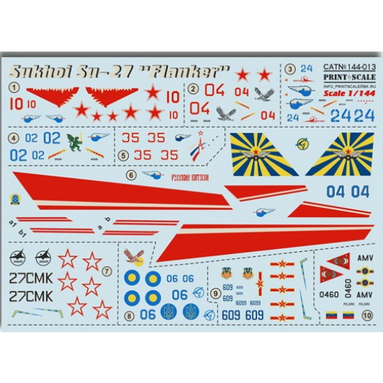 1/144 Sukhoi Su-27 Flanker Decals