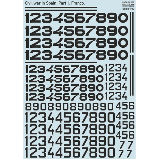 Decals for 1/32 Civil War in Spain Franco
