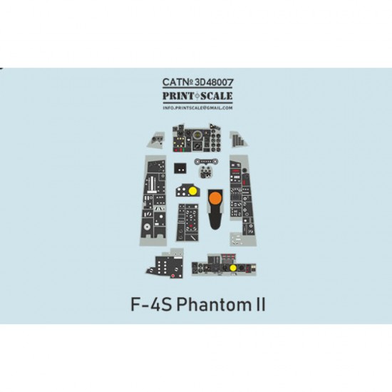 1/48 F-4S Phantom II Instrumental Panel 3D Decal