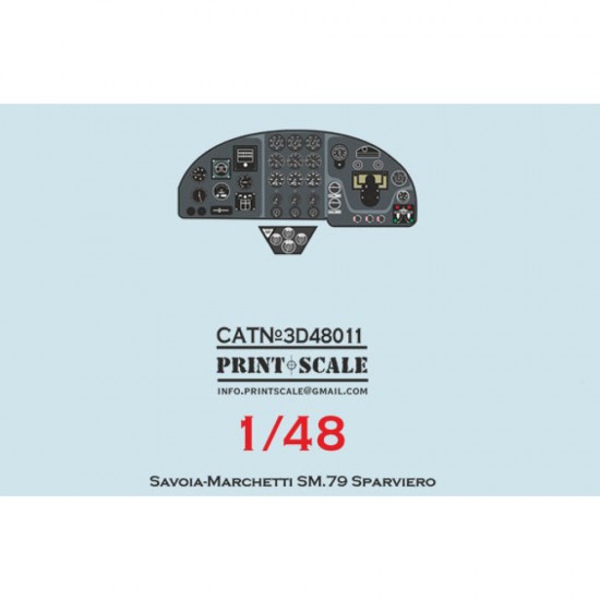 1/48 Savoia-Marchetti SM.79 Sparviero Instrumental Panel 3D Decal for Trumpeter kit
