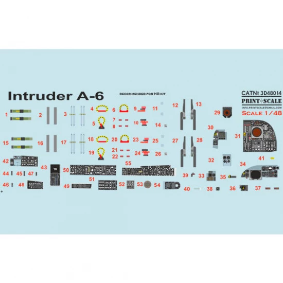 1/48 Grumman A-6 Intruder Instrumental Panel and Cockpit for Hobby Boss kits