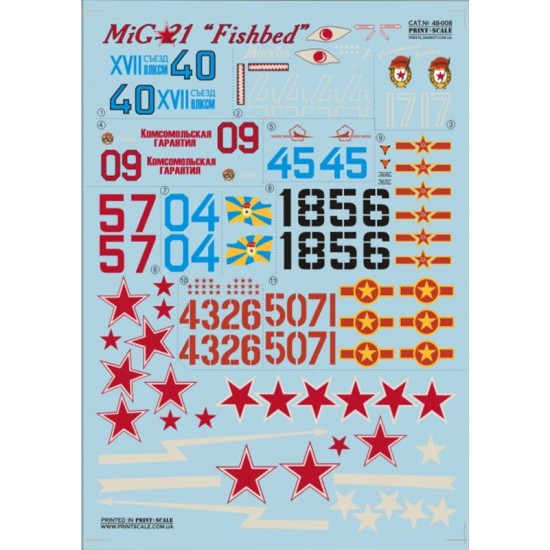 1/48 Mikoyan-Gurevich MiG-21 Fishbed Decals