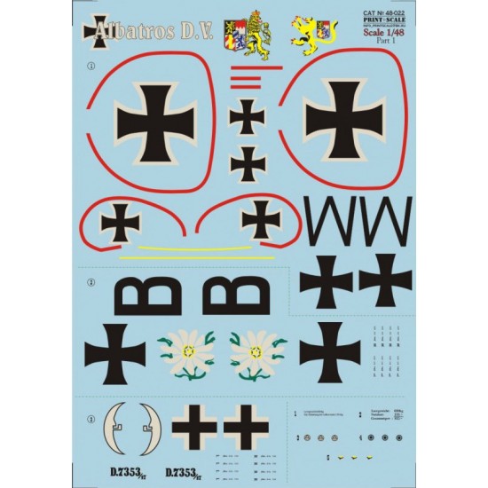 1/48 Albatros D.V. (Part 1) Decals