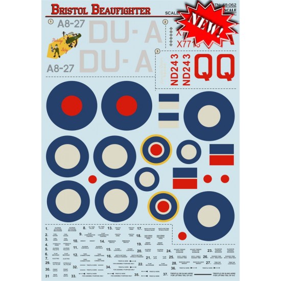 1/48 Bristol Beaufighter Decals