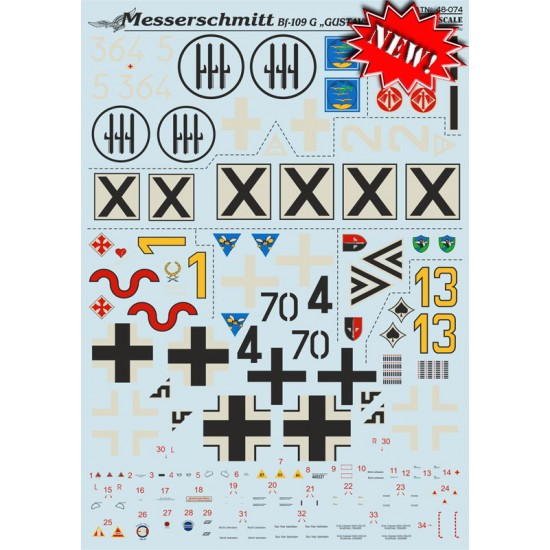 1/48 Messerschmitt Bf-109G "Gustav" Decals