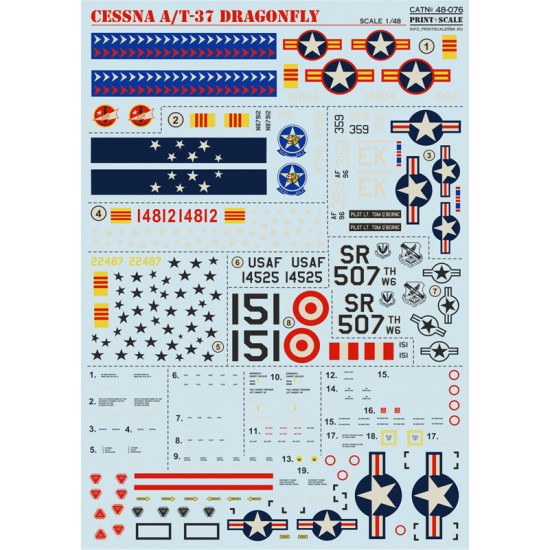 1/48 Cessna A/T-37 Dragonfly Decals