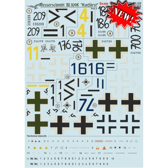 1/48 Wet Decals - Messerschmitt Bf 109K "Kurfurst" Part 2