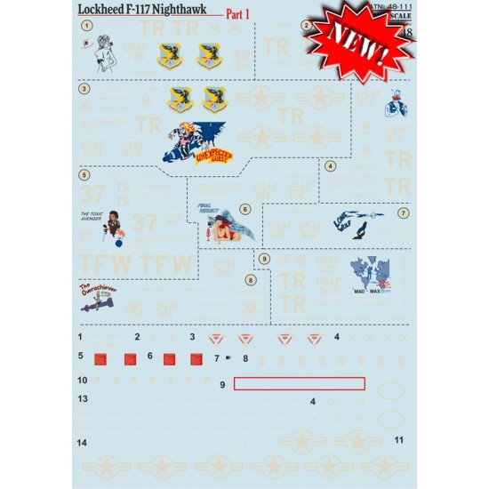 1/48 Lockheed F-117 Nighthawk Decals Part 1