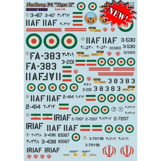 1/48 Northrop F-5 Tiger II Iranian Tigers Decals Part 2