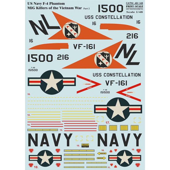 Decals for 1/48 F-4 Phantom MIG Killers Vietnam War Part.2