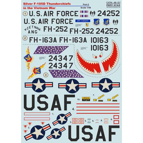 Decals for 1/48 Silver F-105D Thunderchiefs in the Vietnam War Part.2