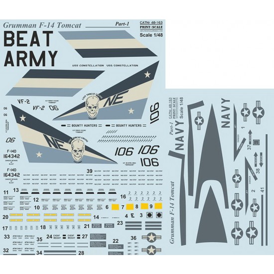 Decals for 1/48 Grumman F-14 Tomcat Part 1