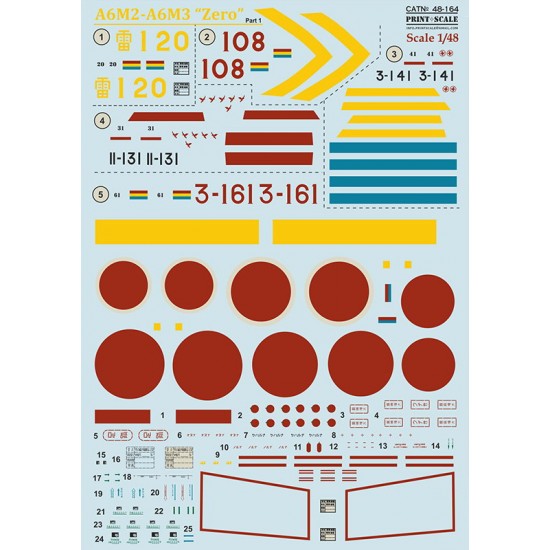 Decals for 1/48 Mitsubishi Zero A6M2 - A6M3. Part 1