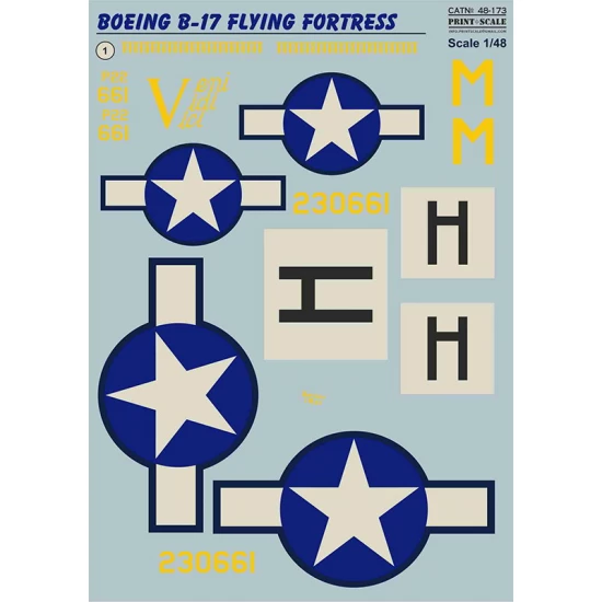 Decals for 1/48 Boeing B-17 Flying Fortress