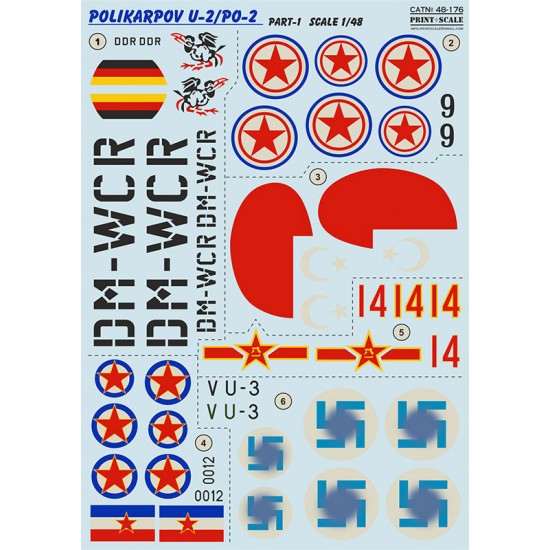 Decals for 1/48 Polikarpov U-2/Po-2 Part 1