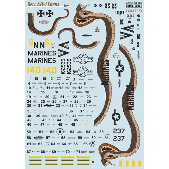 Decals for 1/48 Bell AH-1 Cobra Part 1