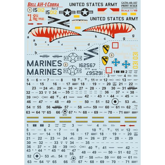 Decals for 1/48 Bell AH-1 Cobra Part 2