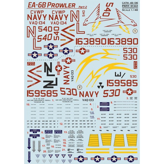 Decals for 1/48 Northrop Grumman EA-6 Prowler Part 2