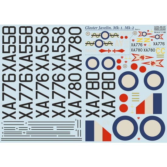 Decals for 1/48 Gloster Javelin Part-1