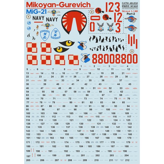 Decals for 1/48 Polish Air Force Mikoyan-Gurevich MiG-21 Part 2
