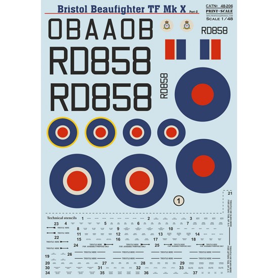 Decals for 1/48 Bristol Beaufighter Mk.X Part 2