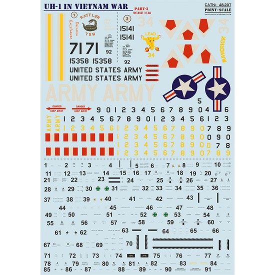 Decals for 1/48 Bell UH-1 in Viet Nam War Part 3