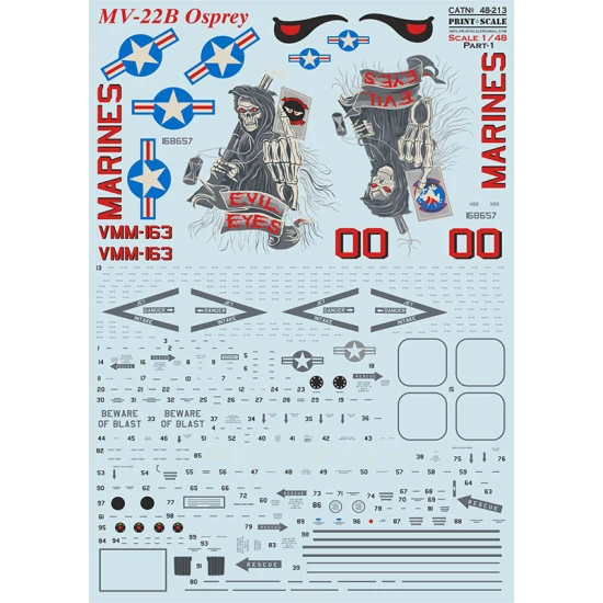 Decals for 1/48 MV-22B Osprey Part 1 