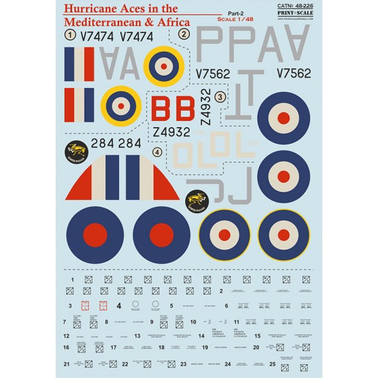 Decals for 1/48 Hurricane Aces of the MTO and Africa Part 2