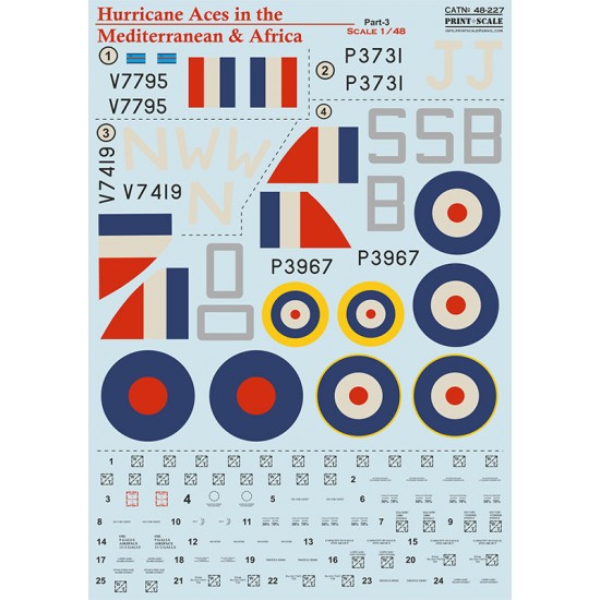 Decals for 1/48 Hurricane Aces of the MTO and Africa Part 3