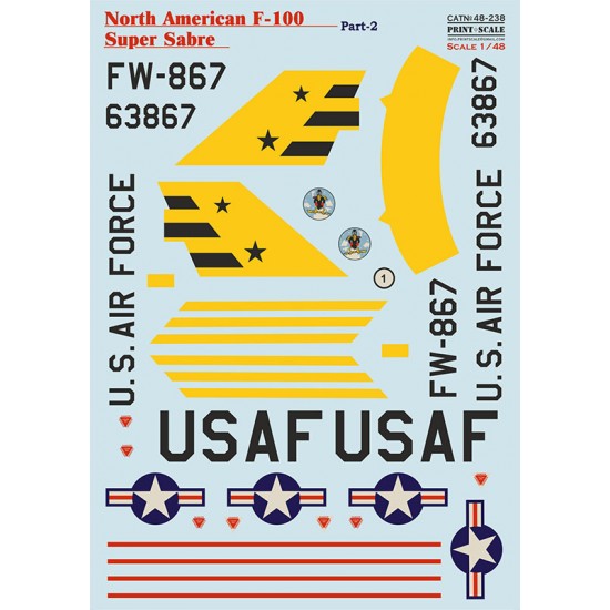 1/48 F-100 Super Sabre Decal Part 2 - F-100F-10-NA