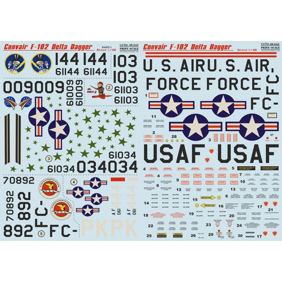 1/48 Convair F-102 Delta Dagger Part 1 Decal