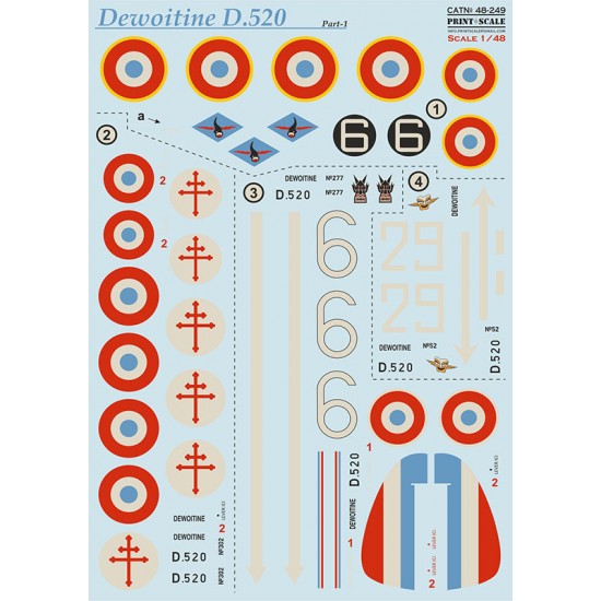 1/48 Dewoitine D.520 Part 1 Decal