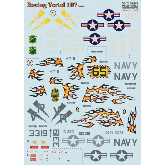 1/48 Boeing-Vertol 107 Water-slide Decal Part 4