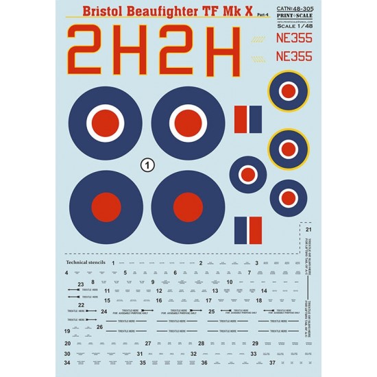 1/48 Bristol Beaufighter TF Mk X Decal Part 4