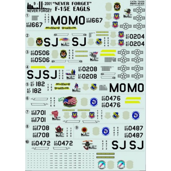 1/72 McDonnell Douglas F-15E Strike Eagle Decals