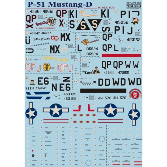 1/72 North American P-51D Mustang Decals