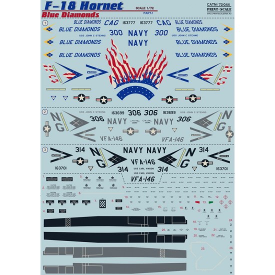 1/72 McDonnell Douglas F-18 Hornet (Part 1) Decals