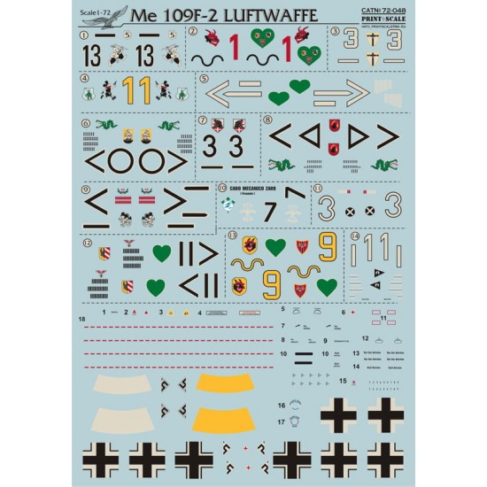 1/72 Messerschmitt Bf109 F2 Decals