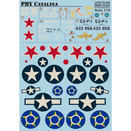 1/72 Consolidated PBY Catalina (complete set, 2 leaf) Decals