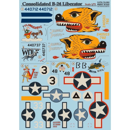 1/72 Consolidated B-24 Liberator Decals