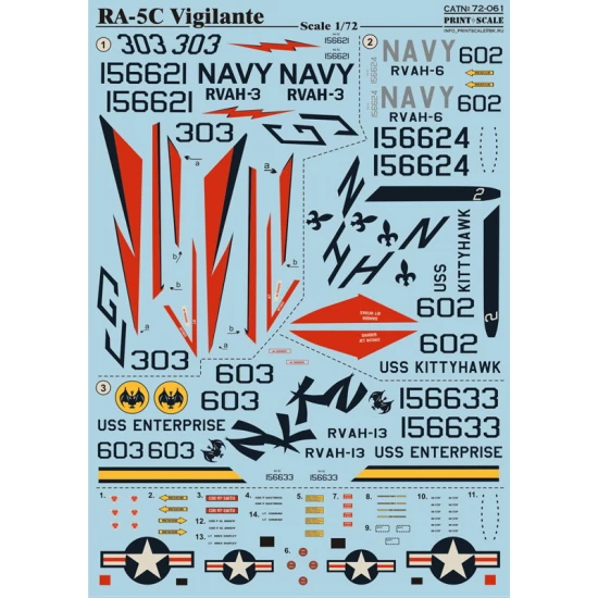1/72 RA-5C Vigilante Decals