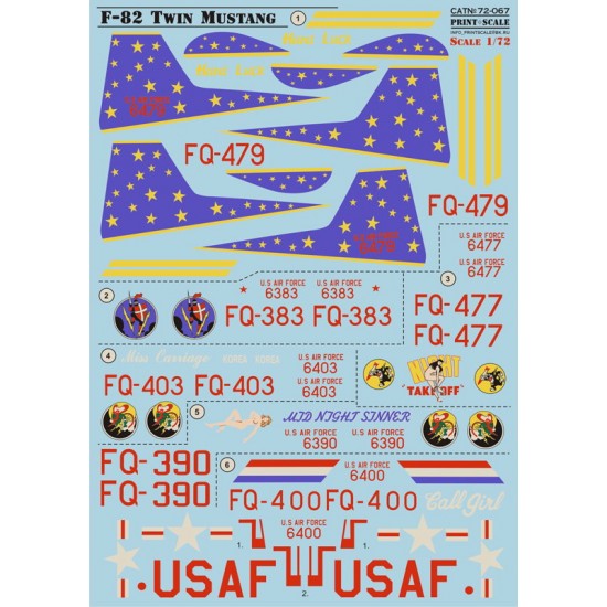 1/72 North American F-82 Twin Mustang Decals