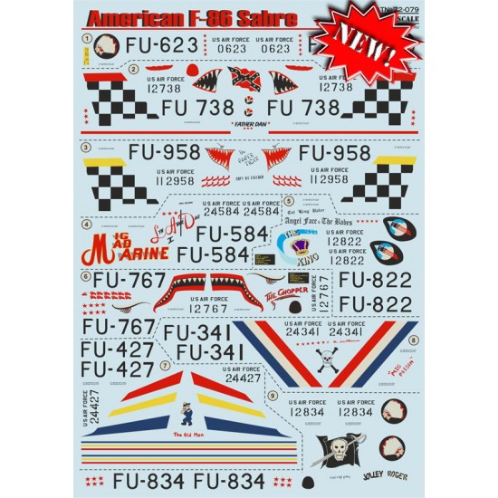 1/72 North American F-86E Sabre Decals