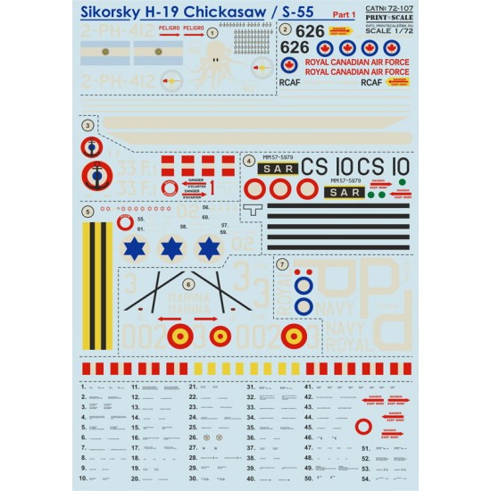 1/72 Sikorsky H-19 Decals Part 1
