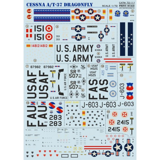 1/72 Cessna A/T-37 Dragonfly Decals
