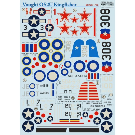 1/72 Vought OS2U Kingfisher Decals