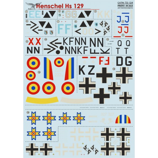 1/72 Henschel Hs 129 Decals