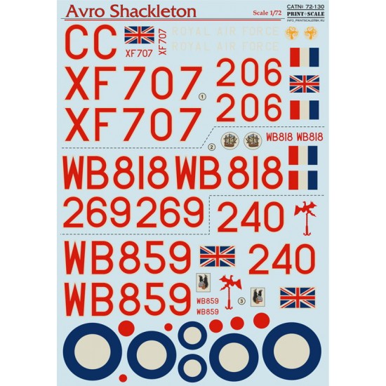 1/72 Avro Shackleton Decals