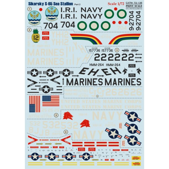 1/72 Wet Decals - Sikorsky S-65 Sea Stallion Part 2 (1 sheet)